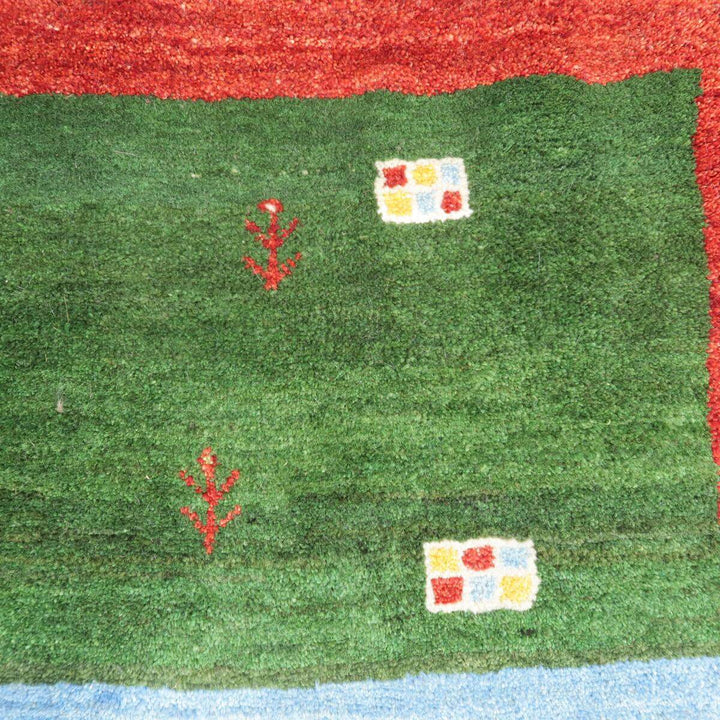 【セミオーダー受付中】  サイズ変更OK　カラー変更OK イラン　シラーズ産　ギャッベ 　（bl-11361）