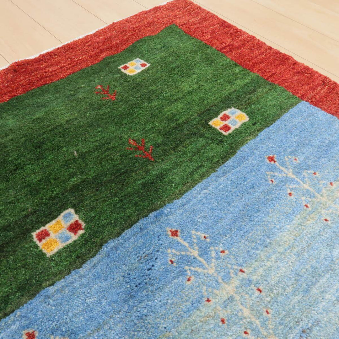 【セミオーダー受付中】  サイズ変更OK　カラー変更OK イラン　シラーズ産　ギャッベ 　（bl-11361）