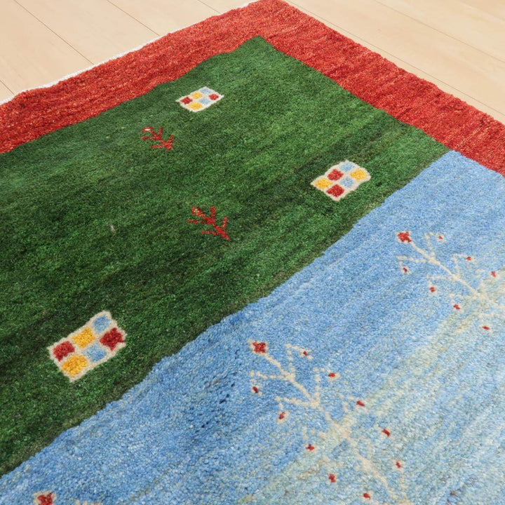 【セミオーダー受付中】  サイズ変更OK　カラー変更OK イラン　シラーズ産　ギャッベ 　（bl-11361）