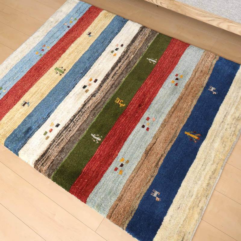 【セミオーダー受付中】  サイズ変更OK　カラー変更OK イラン　シラーズ産　ギャッベ 　（bm-10275）