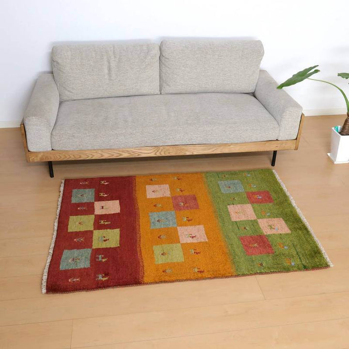 【セミオーダー受付中】  サイズ変更OK　カラー変更OK イラン　シラーズ産　ギャッベ 　（bm-10532）