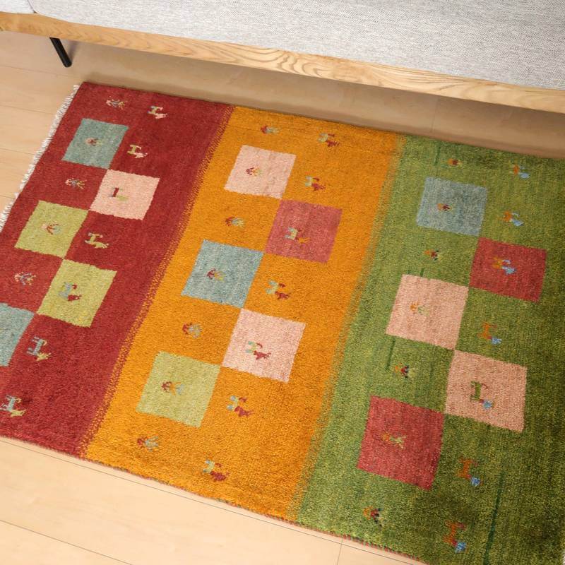 【セミオーダー受付中】  サイズ変更OK　カラー変更OK イラン　シラーズ産　ギャッベ 　（bm-10532）