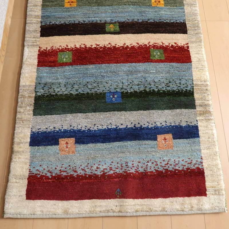 【セミオーダー受付中】  サイズ変更OK　カラー変更OK イラン　シラーズ産　ギャッベ 　（bm-10549）