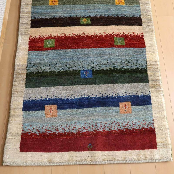 【セミオーダー受付中】  サイズ変更OK　カラー変更OK イラン　シラーズ産　ギャッベ 　（bm-10549）