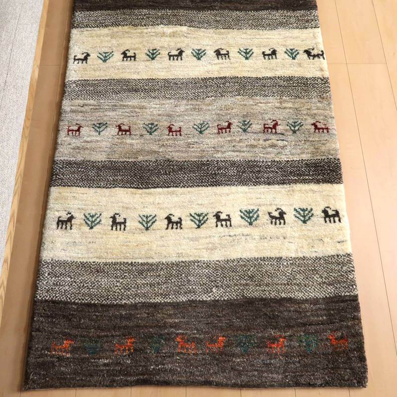 【セミオーダー受付中】  サイズ変更OK　カラー変更OK イラン　シラーズ産　ギャッベ 　（bm-10552）