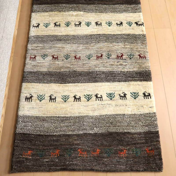 【セミオーダー受付中】  サイズ変更OK　カラー変更OK イラン　シラーズ産　ギャッベ 　（bm-10552）
