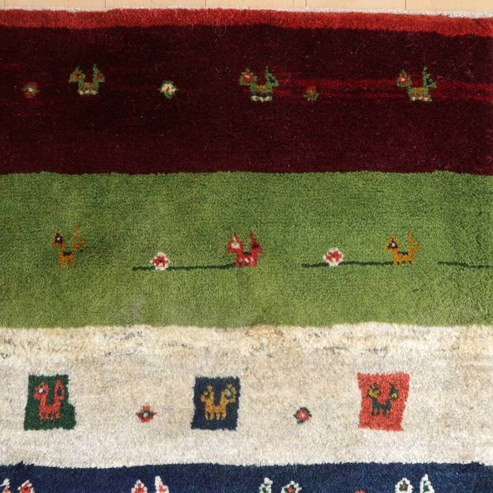 【セミオーダー受付中】  サイズ変更OK　カラー変更OK イラン　シラーズ産　ギャッベ 　（bm-10556）