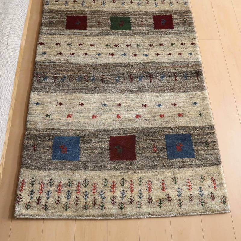 【セミオーダー受付中】  サイズ変更OK　カラー変更OK イラン　シラーズ産　ギャッベ 　（bm-10562）