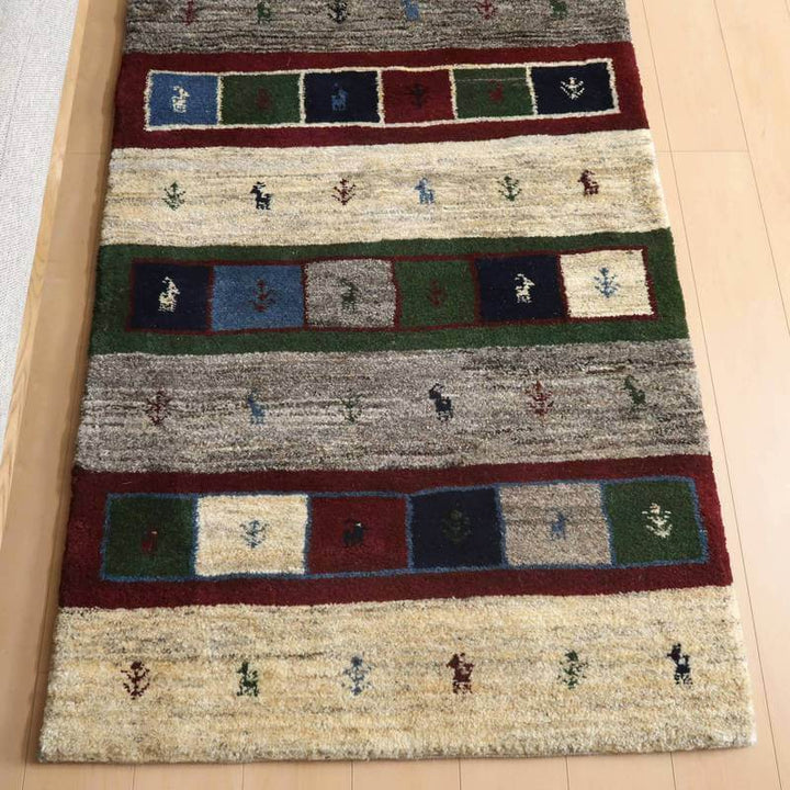 【セミオーダー受付中】  サイズ変更OK　カラー変更OK イラン　シラーズ産　ギャッベ 　（bm-10564）