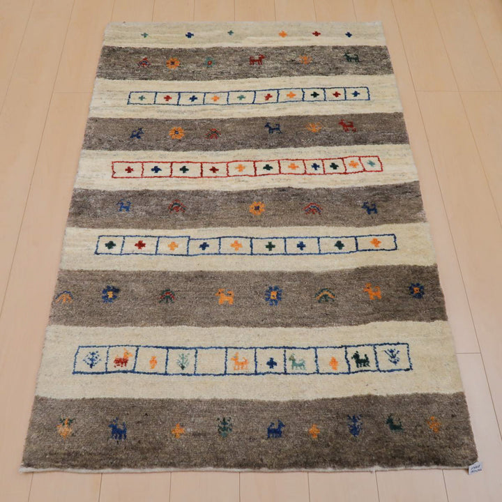 【セミオーダー受付中】  サイズ変更OK　カラー変更OK イラン　シラーズ産　ギャッベ 　（bm-11668）