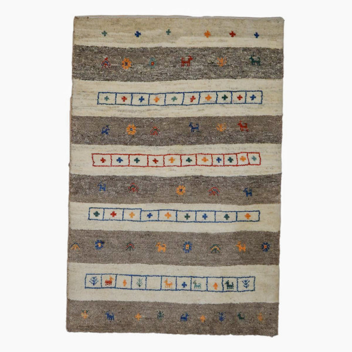 【セミオーダー受付中】  サイズ変更OK　カラー変更OK イラン　シラーズ産　ギャッベ 　（bm-11668）