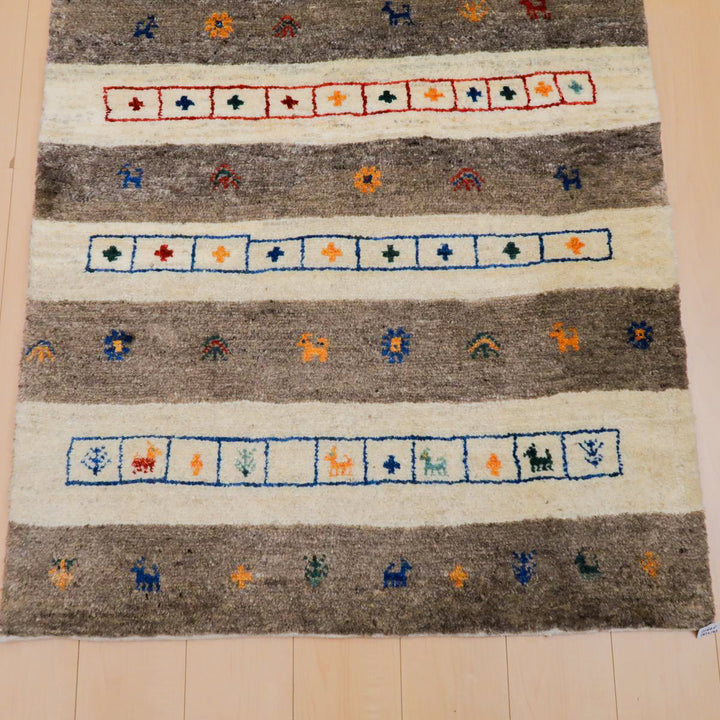 【セミオーダー受付中】  サイズ変更OK　カラー変更OK イラン　シラーズ産　ギャッベ 　（bm-11668）