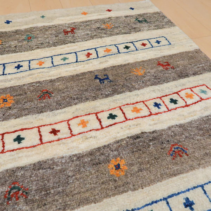 【セミオーダー受付中】  サイズ変更OK　カラー変更OK イラン　シラーズ産　ギャッベ 　（bm-11668）