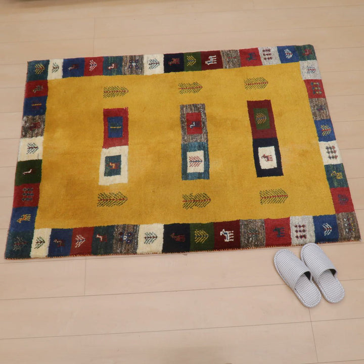 【セミオーダー受付中】  サイズ変更OK　カラー変更OK イラン　シラーズ産　ギャッベ 　（bm-11669）