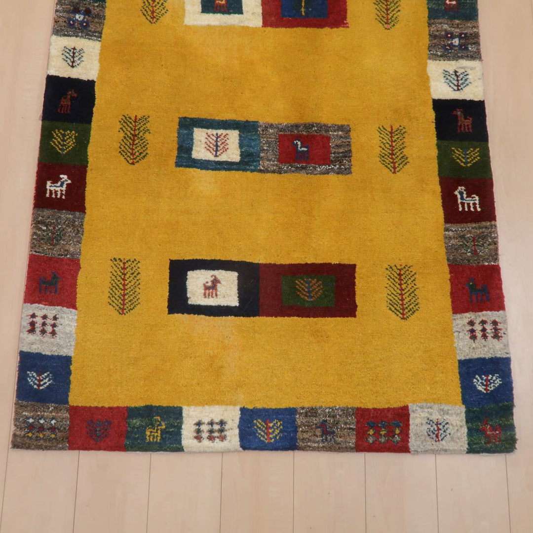 【セミオーダー受付中】  サイズ変更OK　カラー変更OK イラン　シラーズ産　ギャッベ 　（bm-11669）