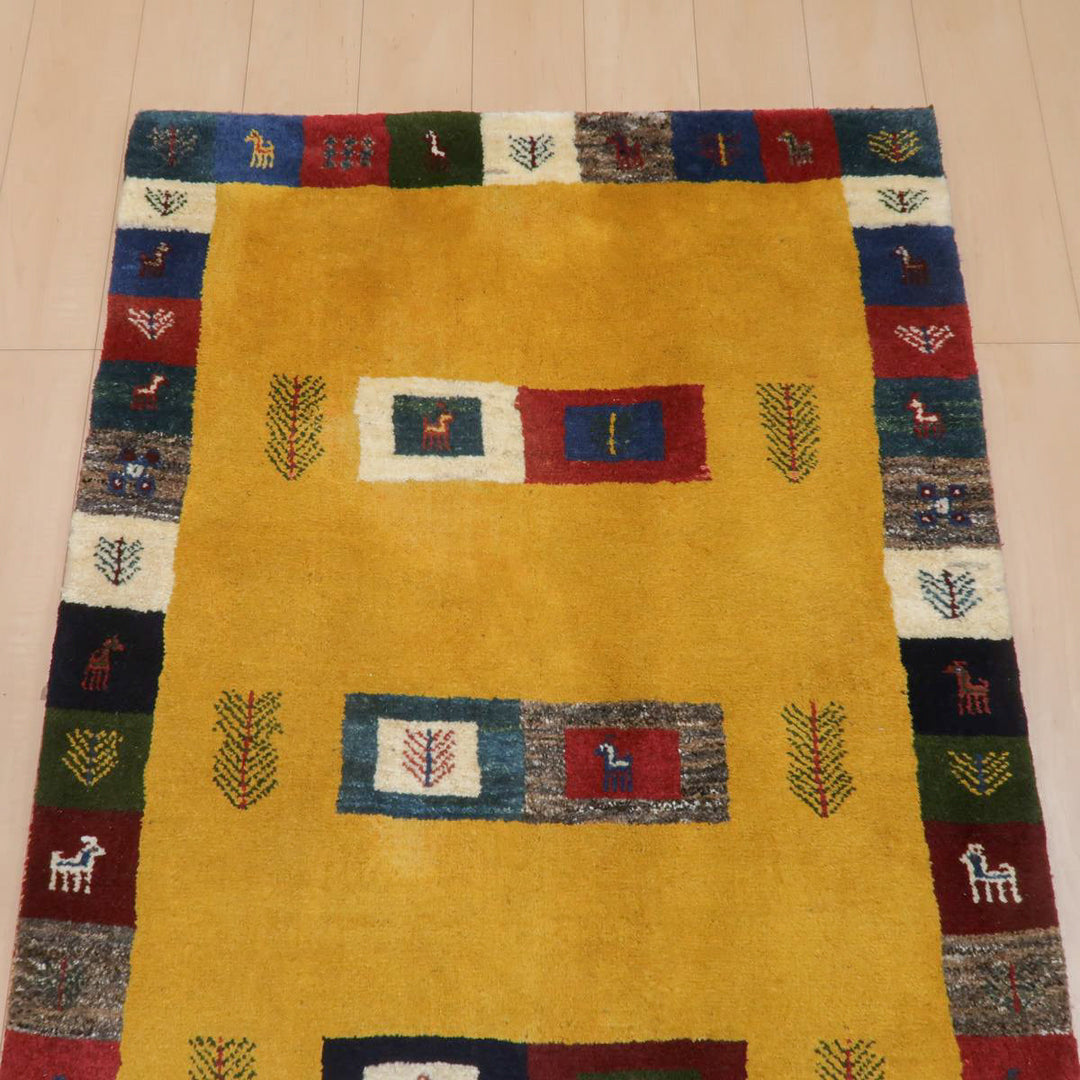 【セミオーダー受付中】  サイズ変更OK　カラー変更OK イラン　シラーズ産　ギャッベ 　（bm-11669）