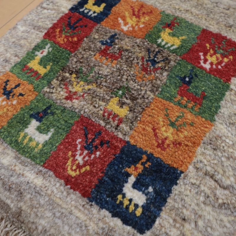 ギャッベ（ギャベ）ラティーフ　41×37cm（BP-13008）