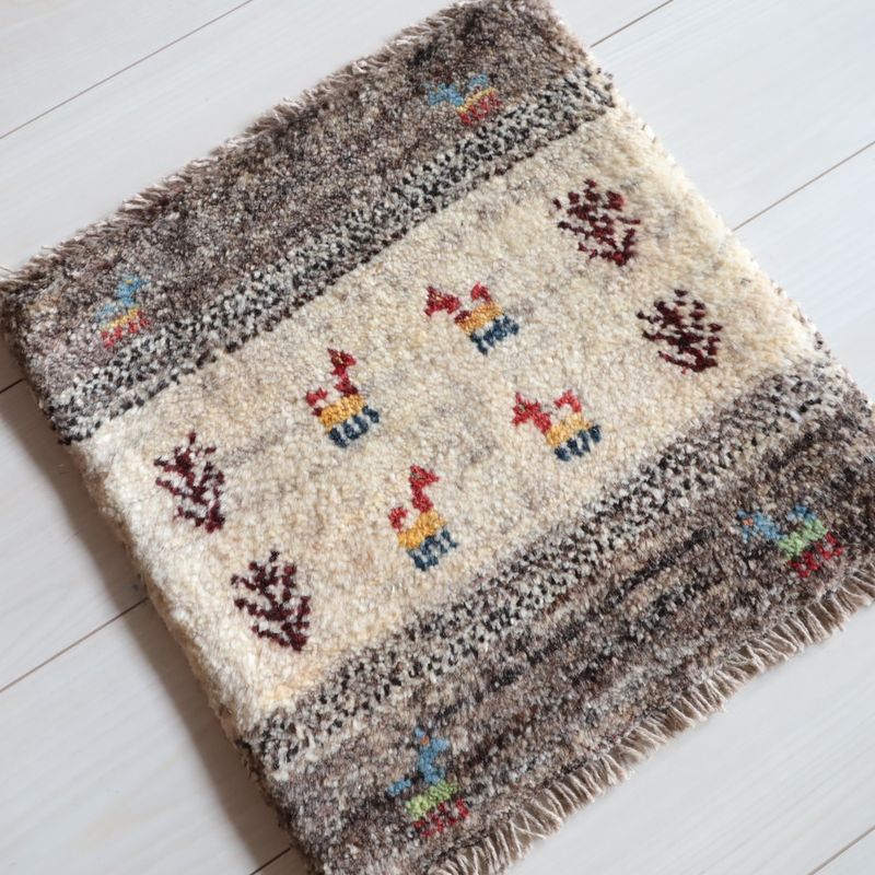 ギャッベ（ギャベ）ラティーフ　41×39cm（BP-13091）