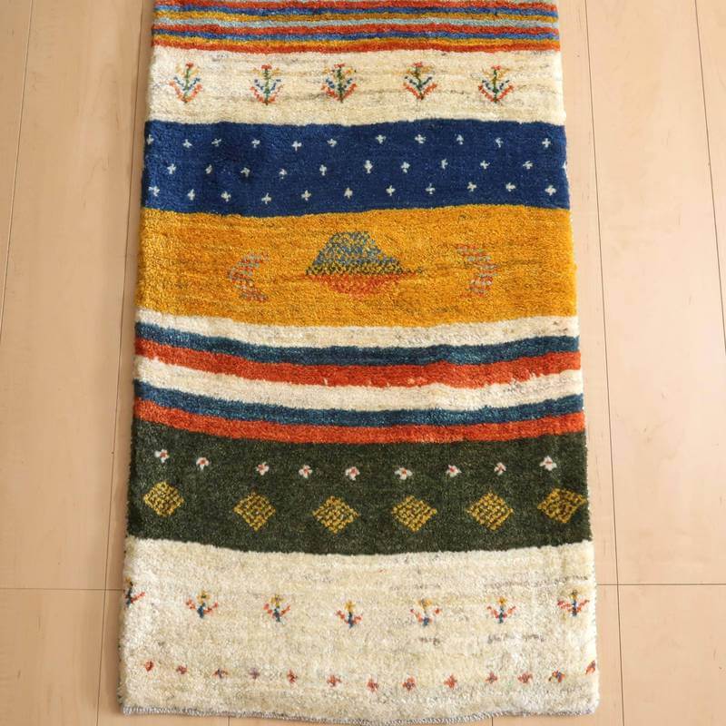 【オーダーメイド受付中】イラン　シラーズ産　ギャッベ 　（br-10579）