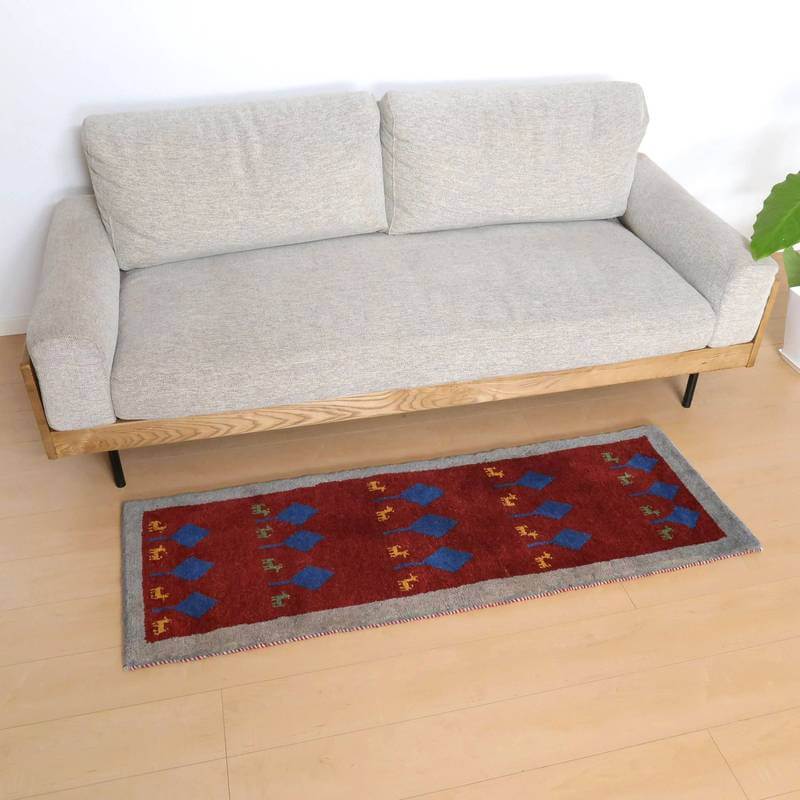 【オーダーメイド受付中】イラン　シラーズ産　ギャッベ 　（br-10582）