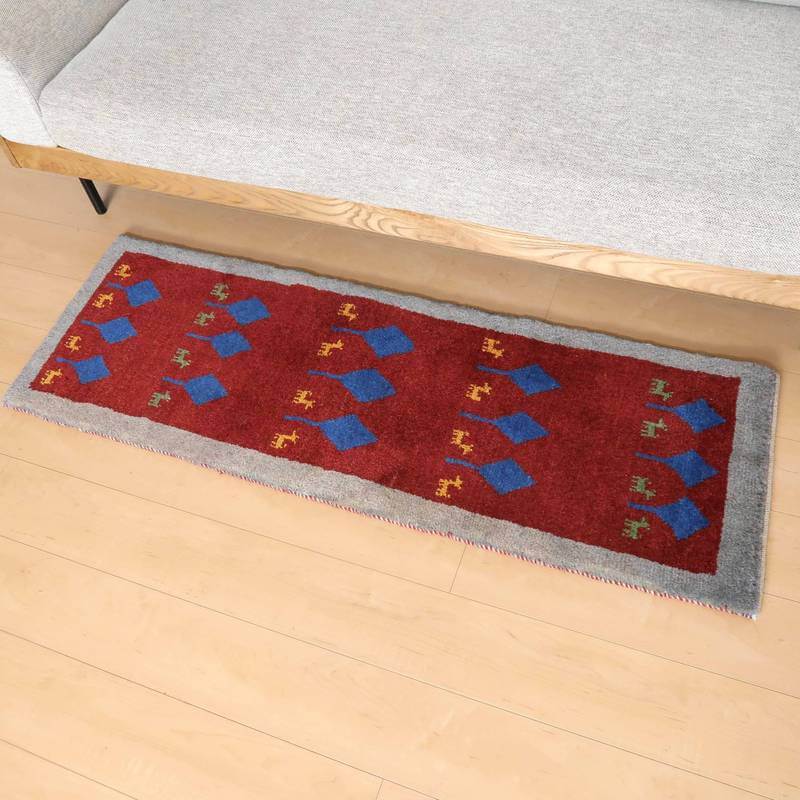 【オーダーメイド受付中】イラン　シラーズ産　ギャッベ 　（br-10582）