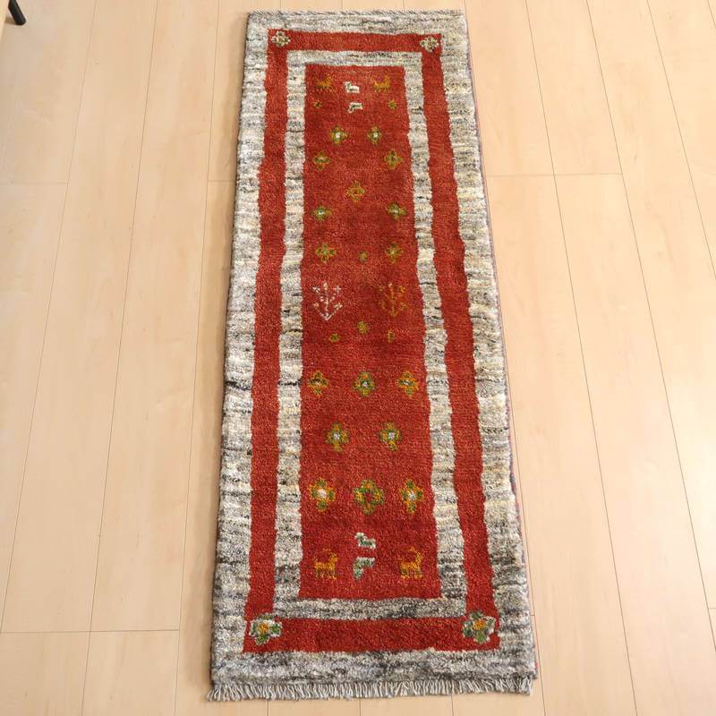 【オーダーメイド受付中】イラン　シラーズ産　ギャッベ 　（br-10989）