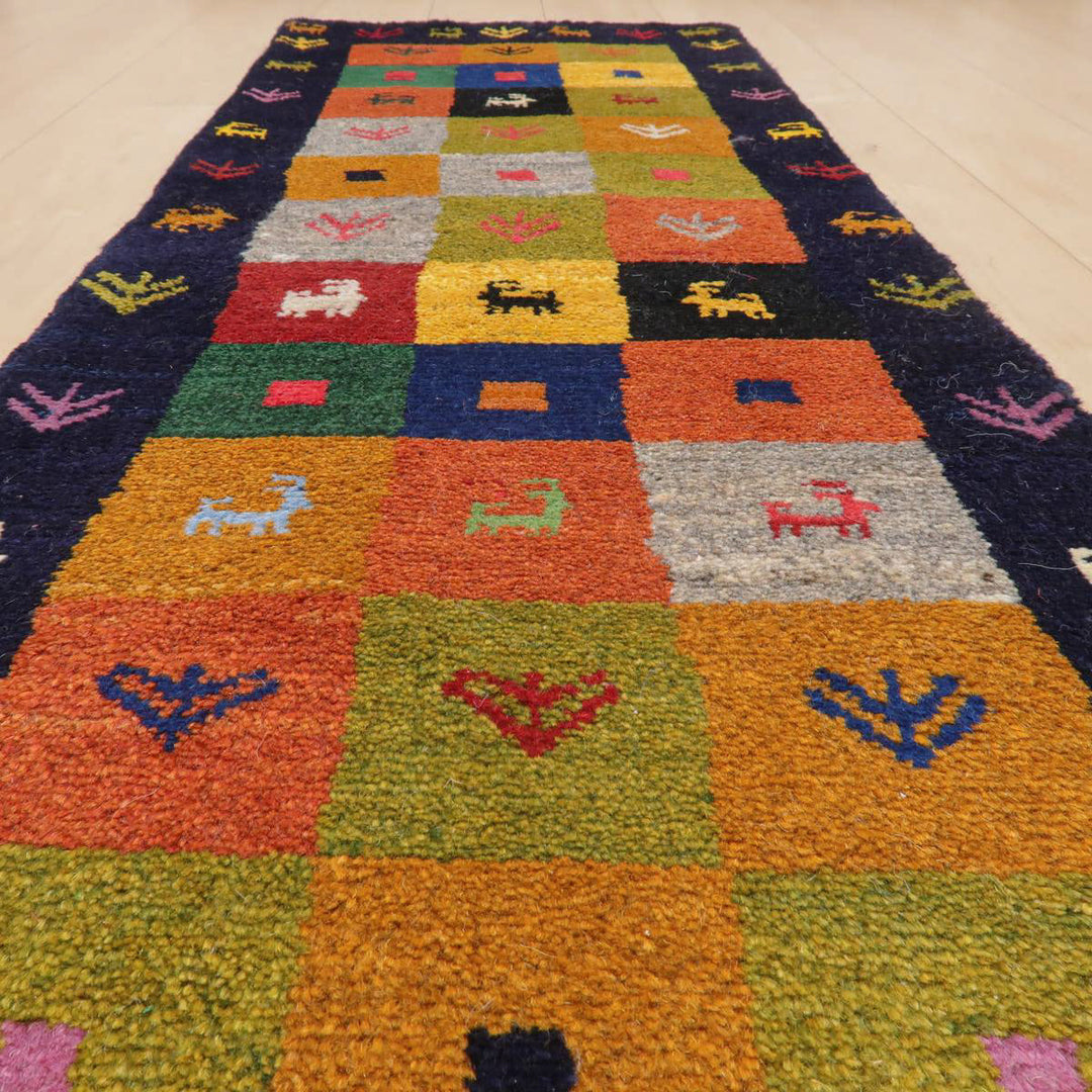 【オーダーメイド受付中】イラン　シラーズ産　ギャッベ 　（br-11648）