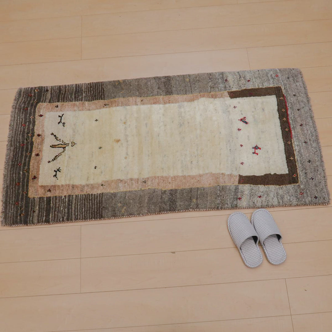【セミオーダー受付中】  サイズ変更OK　カラー変更OK イラン　シラーズ産　ギャッベ 　（br-11655）
