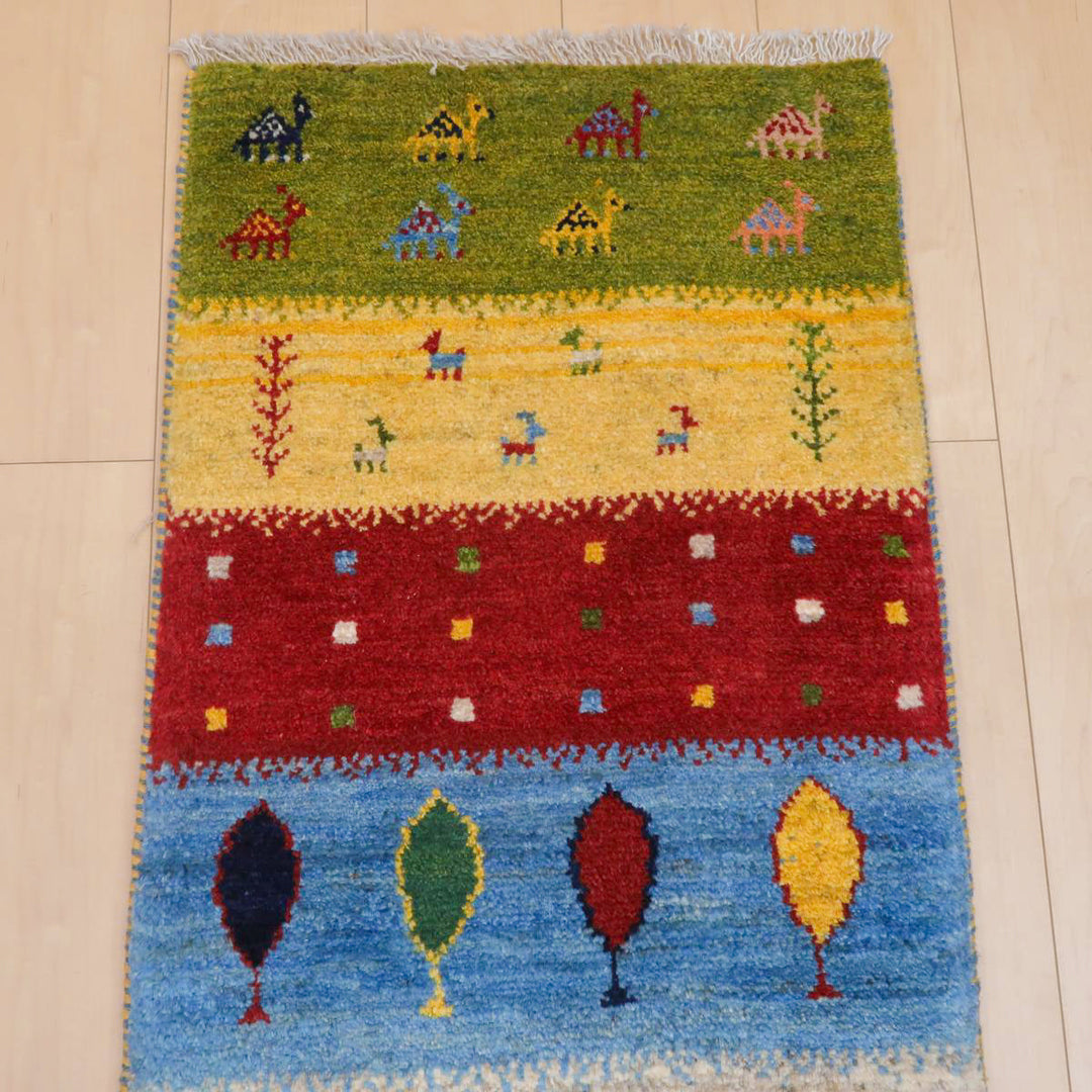 【オーダーメイド受付中】イラン　シラーズ産　ギャッベ 　（br-11656）