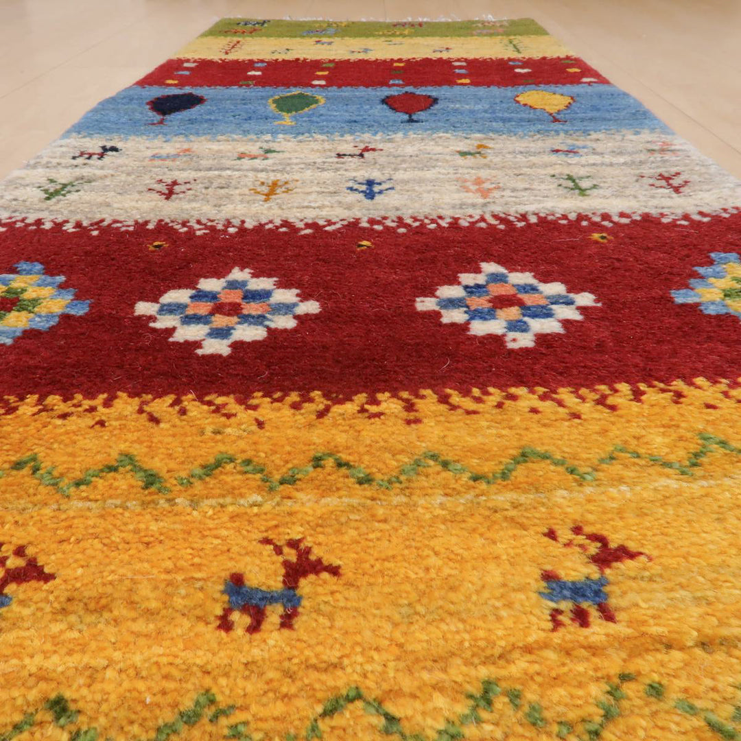 【オーダーメイド受付中】イラン　シラーズ産　ギャッベ 　（br-11656）