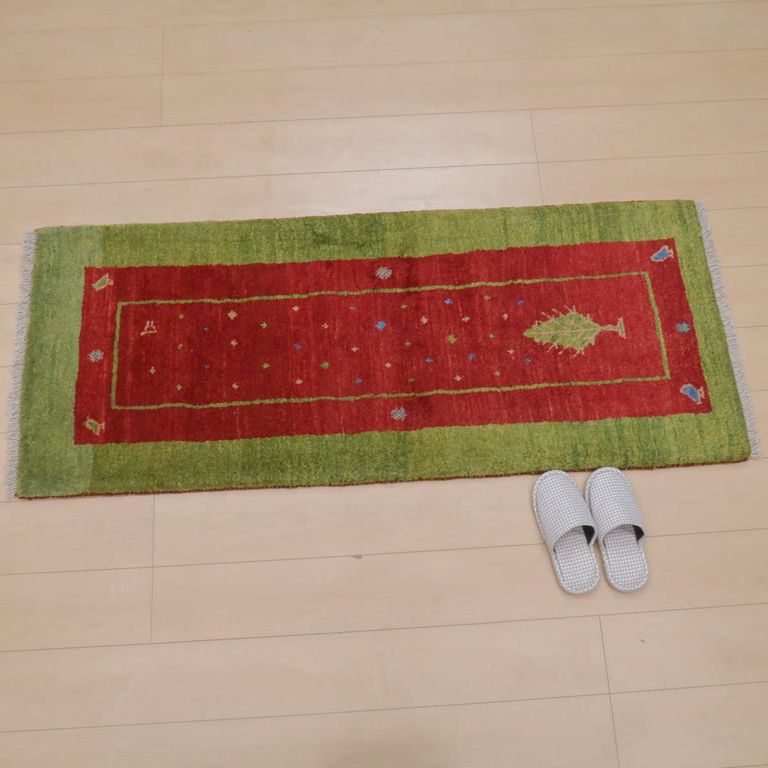 【セミオーダー受付中】  サイズ変更OK　カラー変更OK イラン　シラーズ産　ギャッベ 　（br-11658）