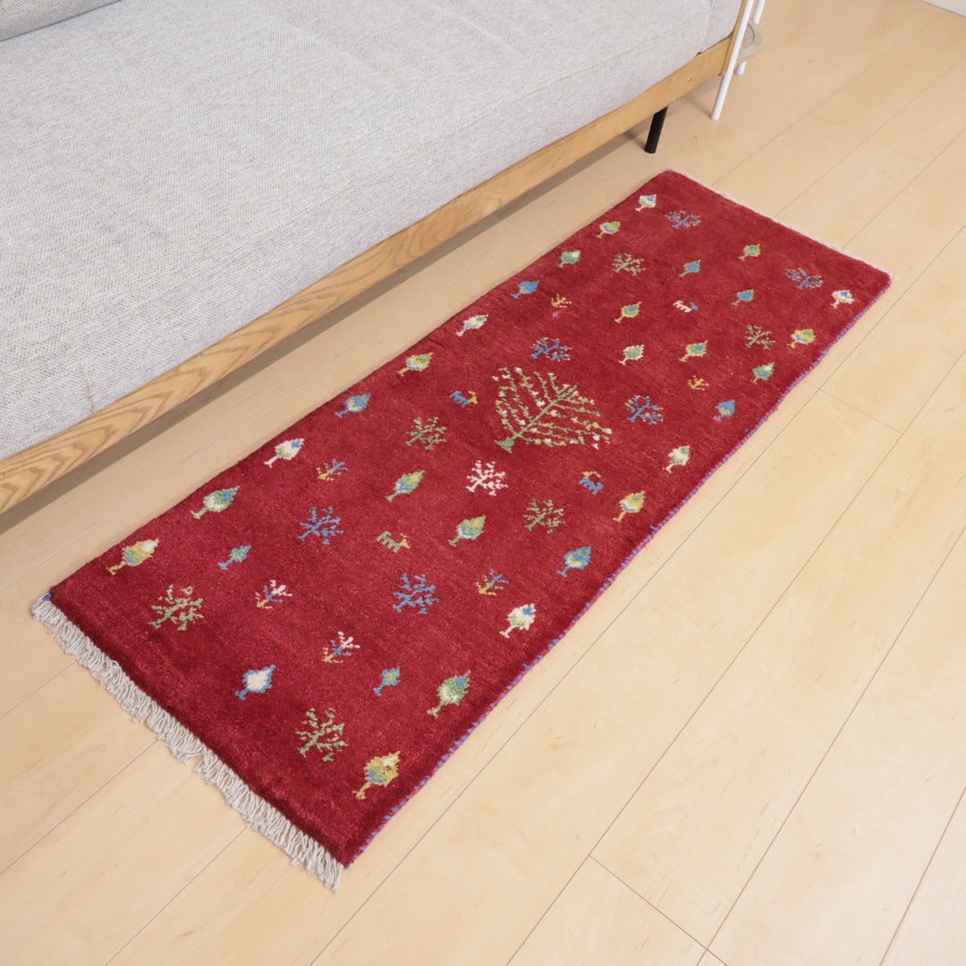 【オーダーメイド受付中】イラン　シラーズ産　ギャッベ 　（br-12463）