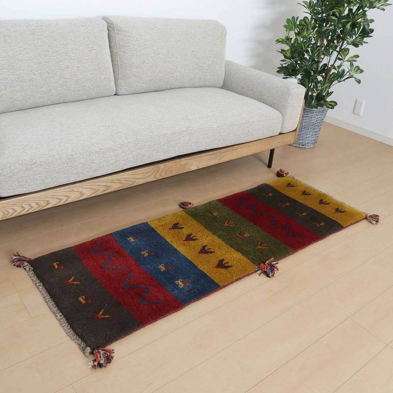 【オーダーメイド受付中】イラン　シラーズ産　ギャッベ 　（br-65023）