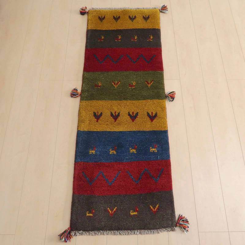 【オーダーメイド受付中】イラン　シラーズ産　ギャッベ 　（br-65023）