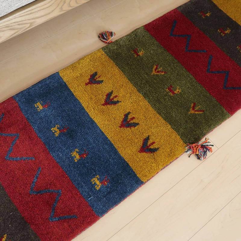 【オーダーメイド受付中】イラン　シラーズ産　ギャッベ 　（br-65023）