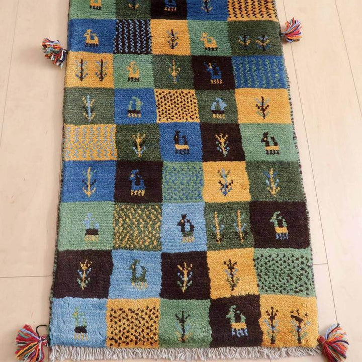 【オーダーメイド受付中】イラン　シラーズ産　ギャッベ 　（br-69076）