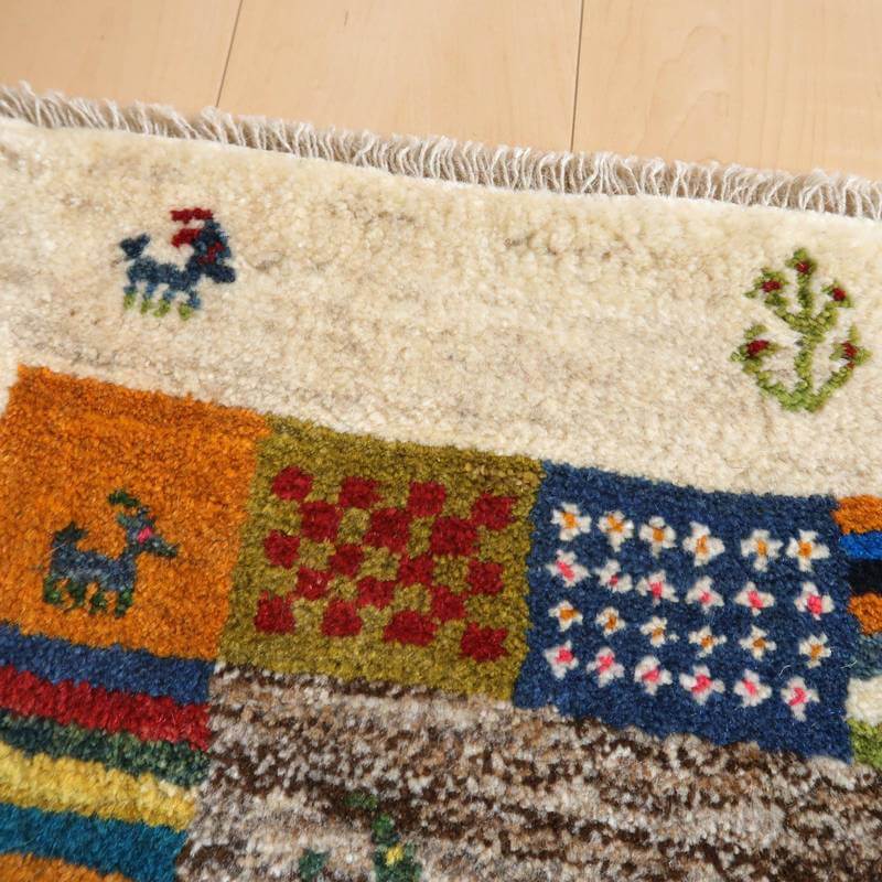 【セミオーダー受付中】  サイズ変更OK　カラー変更OK イラン　シラーズ産　ギャッベ 　（bs-10632）