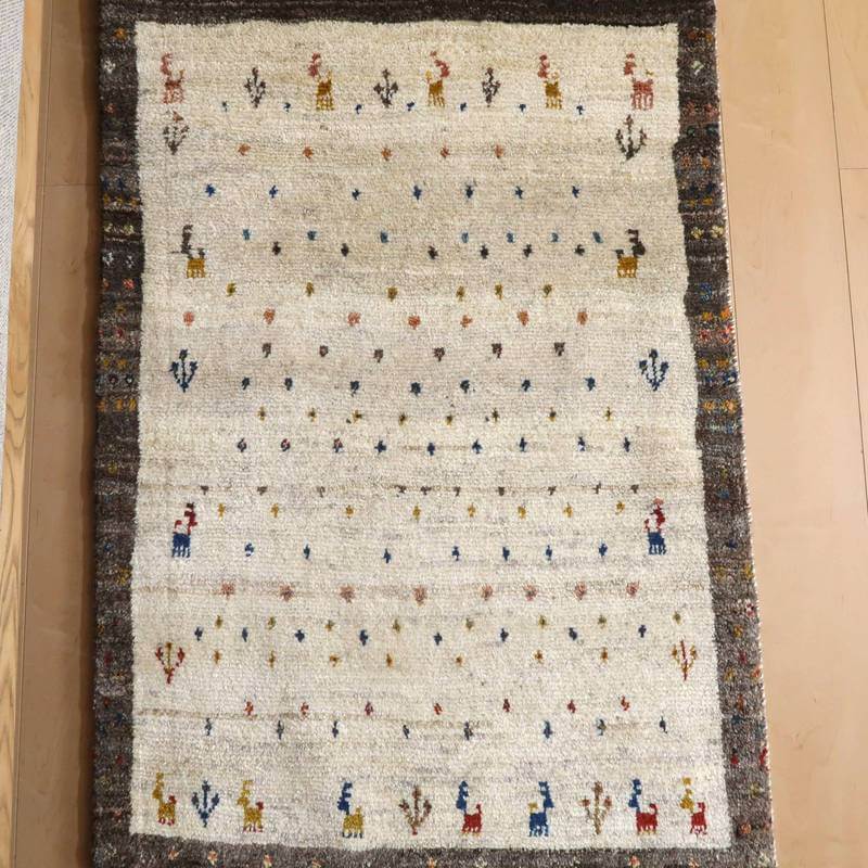 Redrips 120×40cm ペルシャ絨毯 手織りギャッベ アマレ 120×40cm Redrips 手織りギャッベ アマレ ペルシャ絨毯