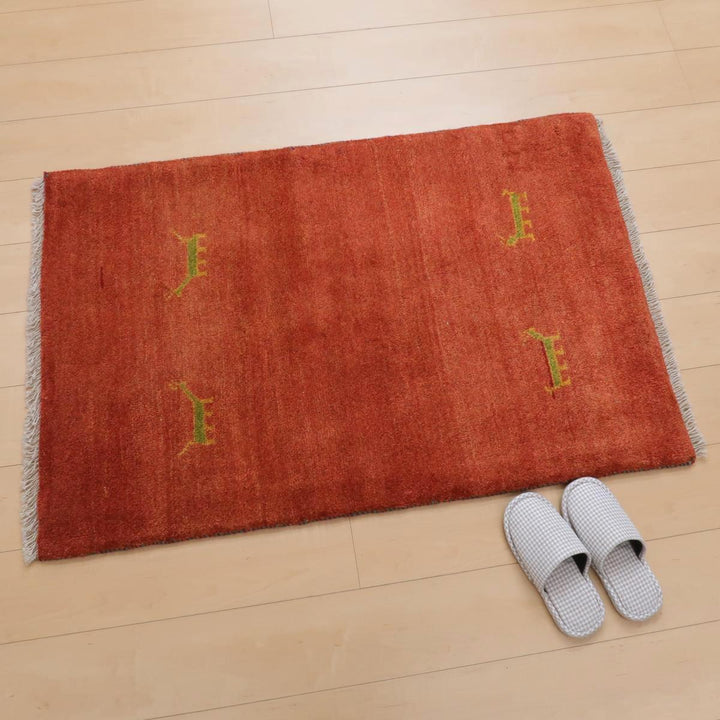 【セミオーダー受付中】  サイズ変更OK　カラー変更OK イラン　シラーズ産　ギャッベ 　（bs-11386）