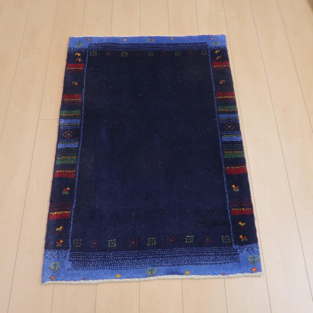 119×80cm　ペルシャ絨毯　ギャッベ　手織り イラン製 ゾランヴァリ ギャッベ 玄関マット 119×80cm