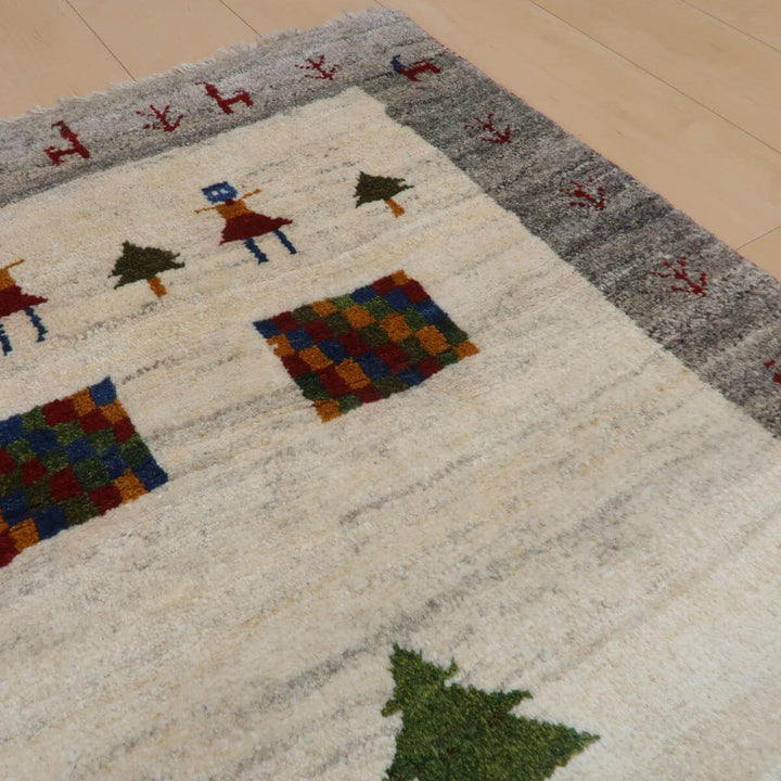 【セミオーダー受付中】  サイズ変更OK　カラー変更OK イラン　シラーズ産　ギャッベ 　（bs-11422）