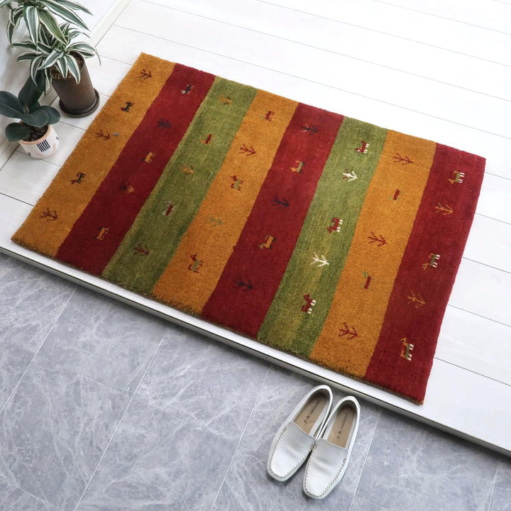 【セミオーダー受付中】  サイズ変更OK　カラー変更OK イラン　シラーズ産　ギャッベ 　（bs-11443）