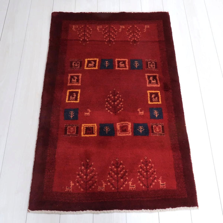 【セミオーダー受付中】  サイズ変更OK　カラー変更OK イラン　シラーズ産　ギャッベ 　（bs-11446）