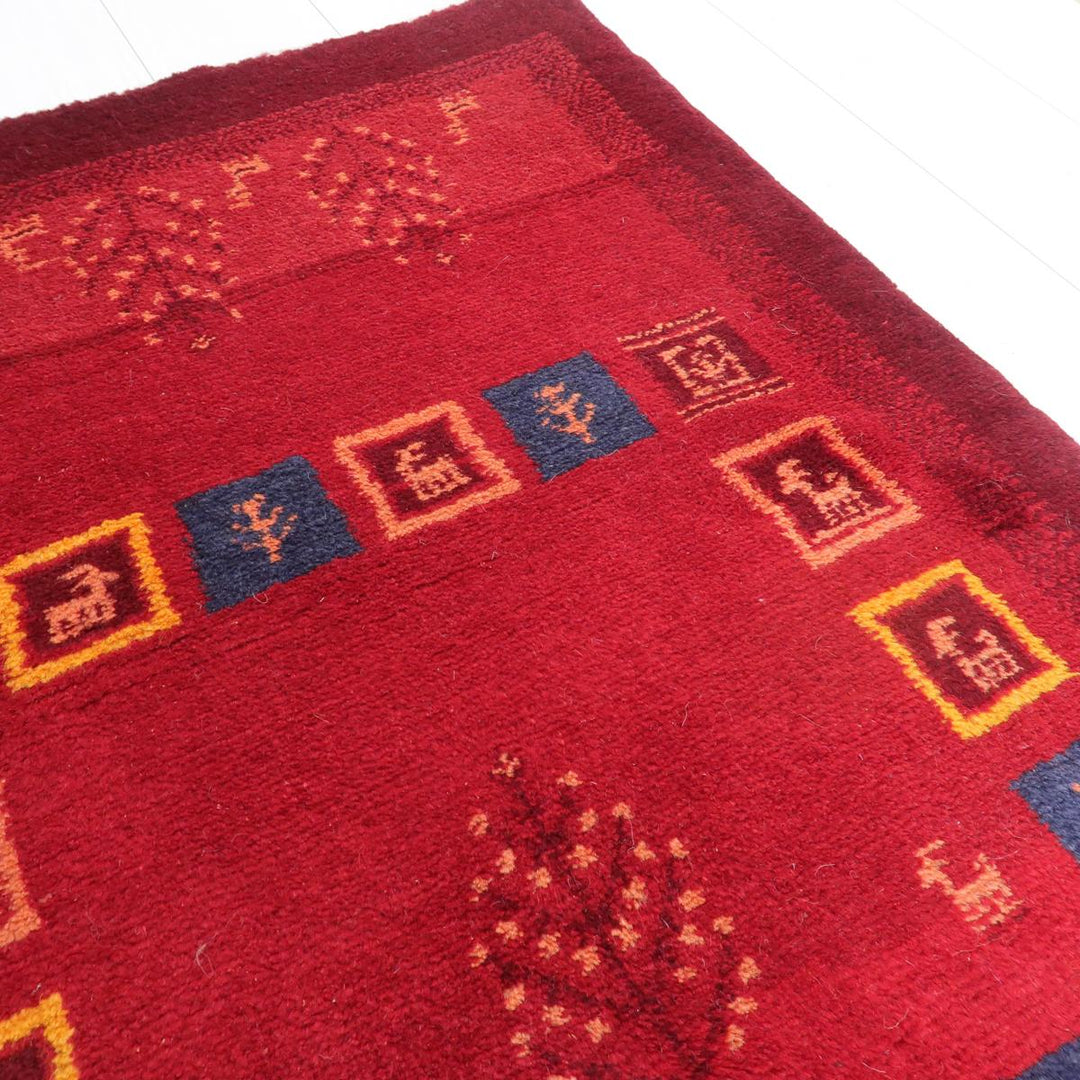 【セミオーダー受付中】  サイズ変更OK　カラー変更OK イラン　シラーズ産　ギャッベ 　（bs-11446）