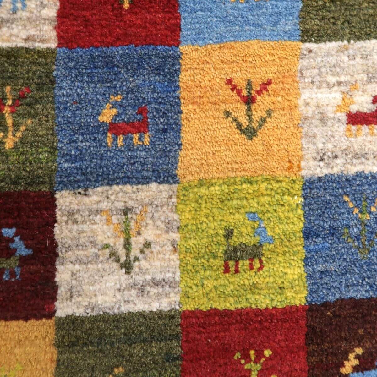 ギャッベ,ラティーフ,120×77cm｜カラフル手織りパッチワーク玄関マット