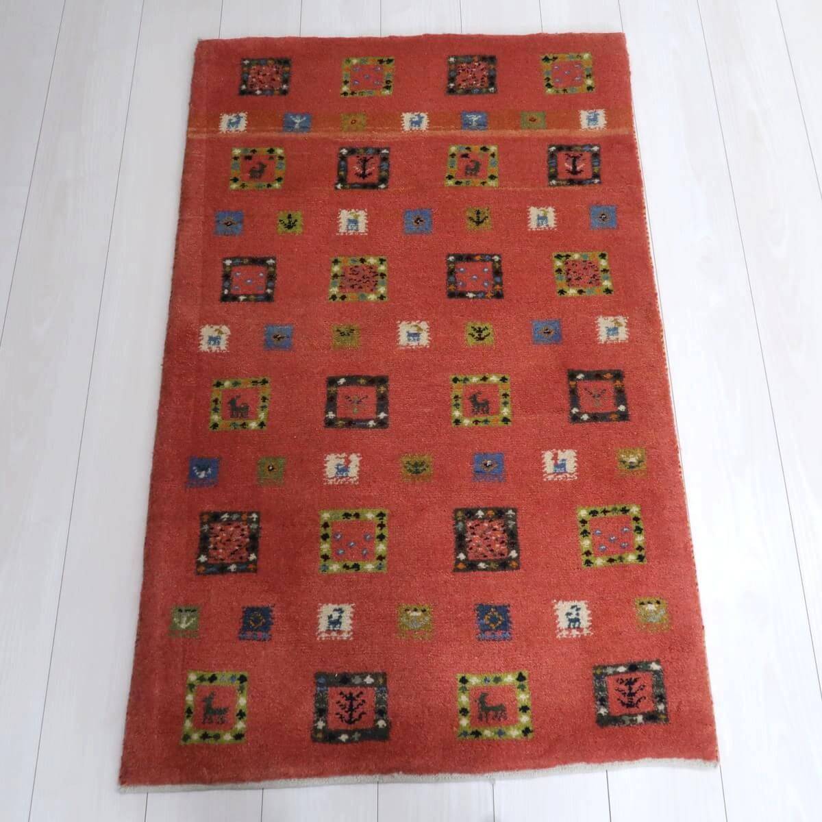 127×84cm ギャッベ ペルシャ絨毯 イラン シーラズ産 手織り 手織り