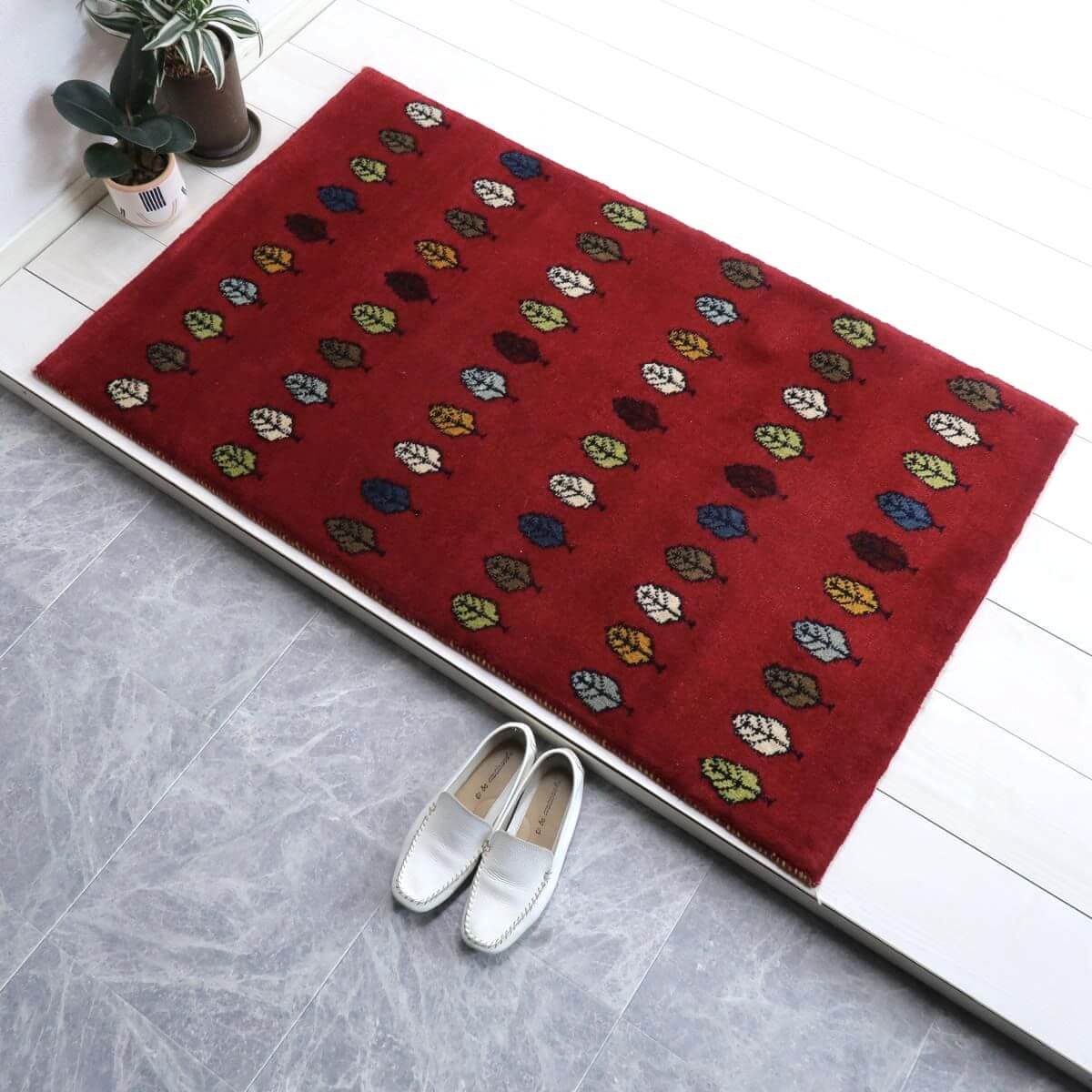 ギャッベ,カシュクリ,ラグ,126×77cm｜手織りペルシャ絨毯