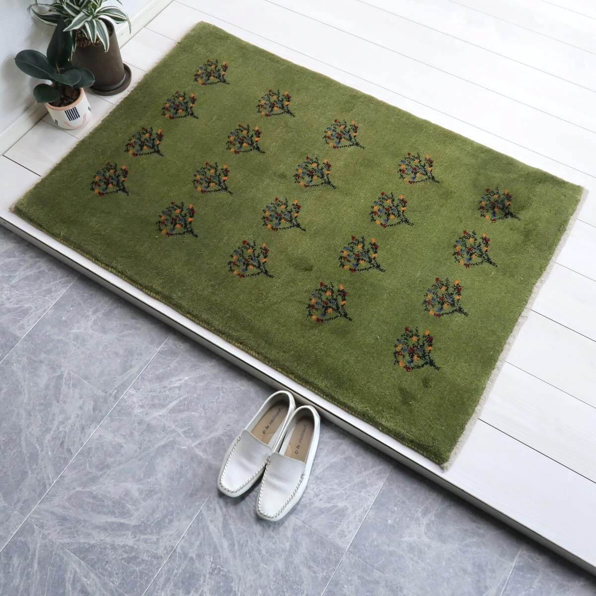 ギャッベ,カシュクリ,ラグ,126×84cm｜手織りペルシャ絨毯