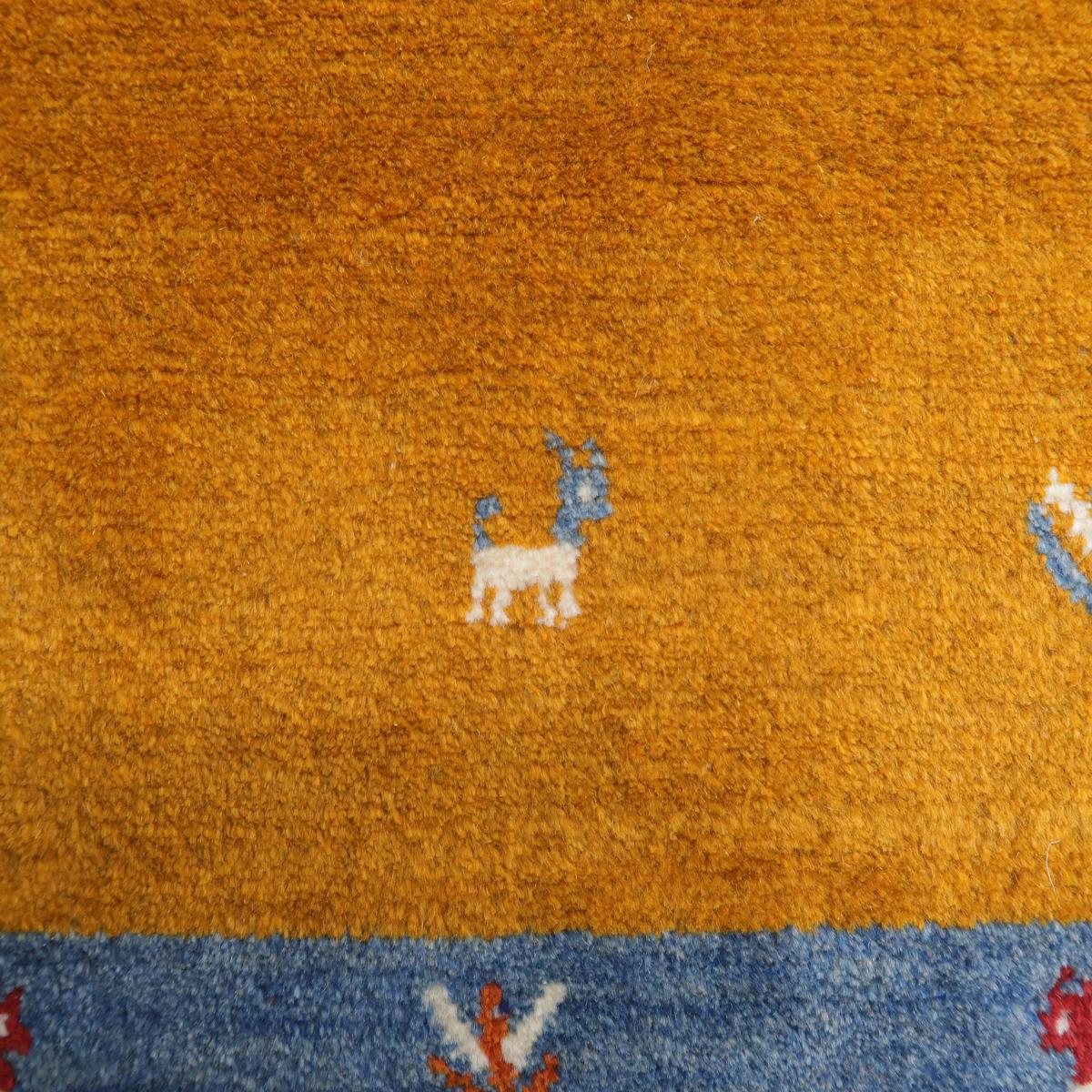 ギャッベ,ラグ,122×82cm｜手織りペルシャ絨毯,ラティーフ｜オレンジ