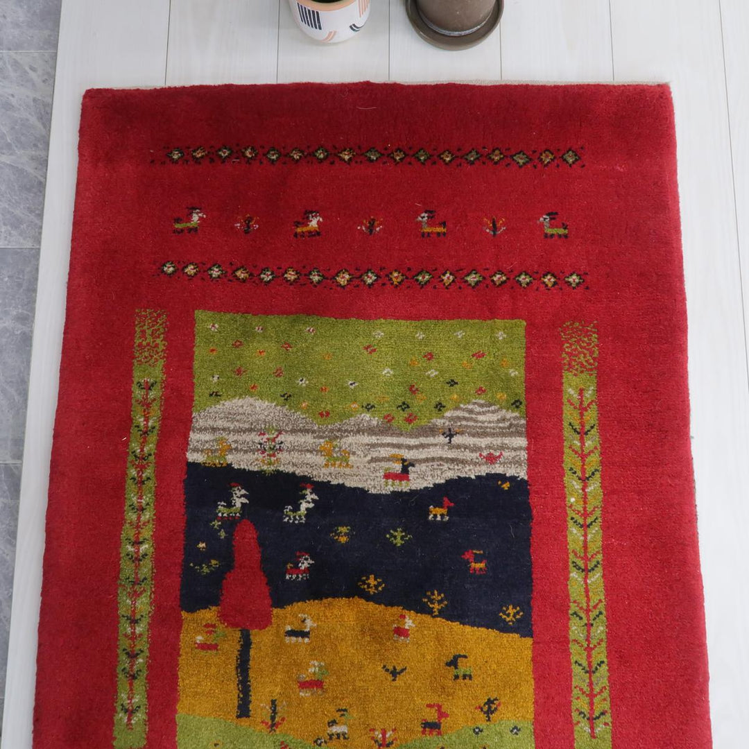 【オーダーメイド受付中】イラン　シラーズ産　ギャッベ 　（bs-11547）